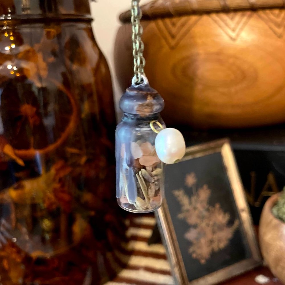 ☽ Protection Spell Jar Necklace ☽